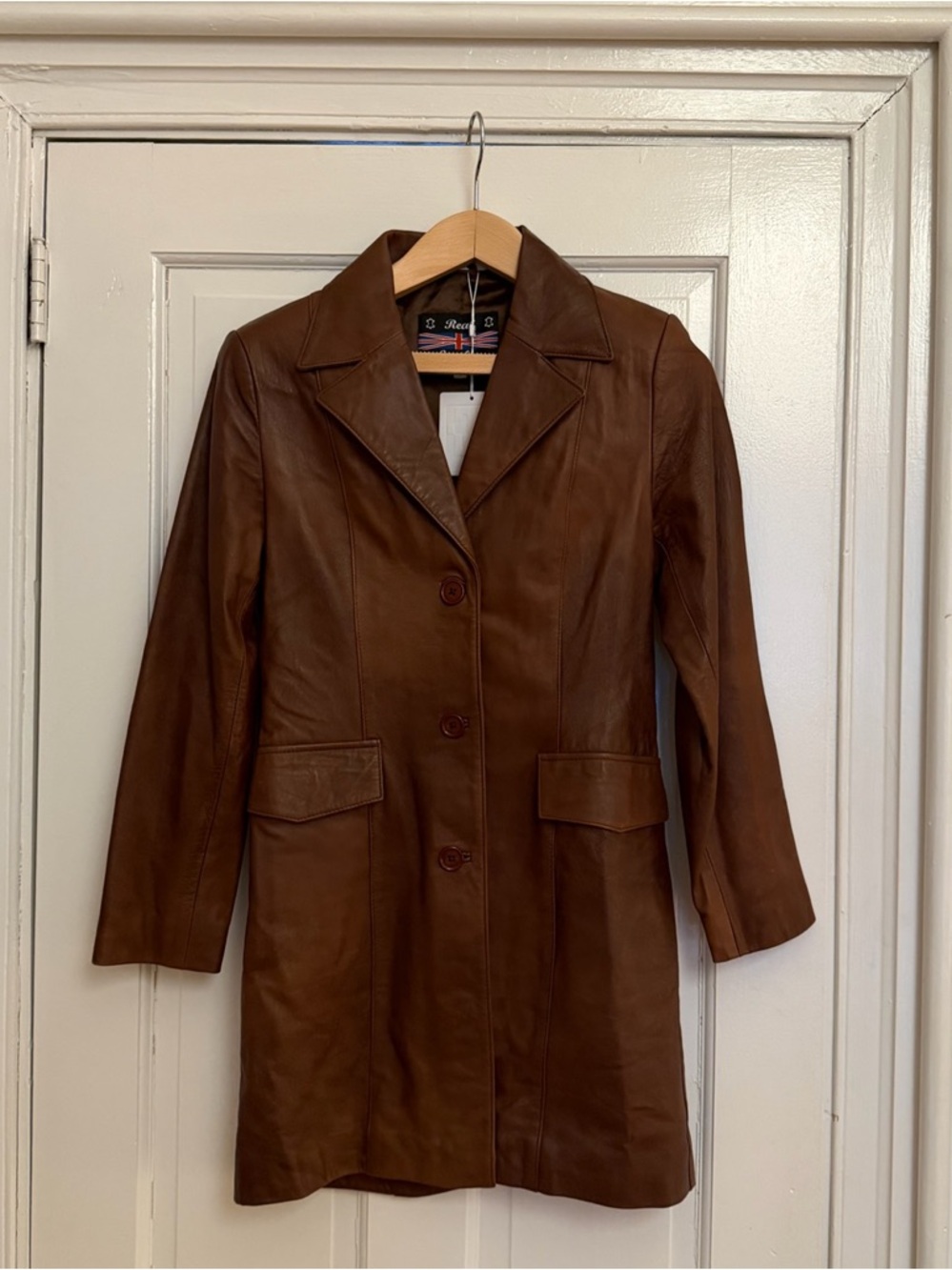 Real Leather - brown leather coat from The Vintage Twin